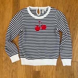 Janie and Jack stripe cherry sweater